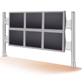 BRACCIO PER SUPPORTO 6 MONITOR LCD IN ORIZZONTALE (FISSI), MONTAGGIO A TAVOLO